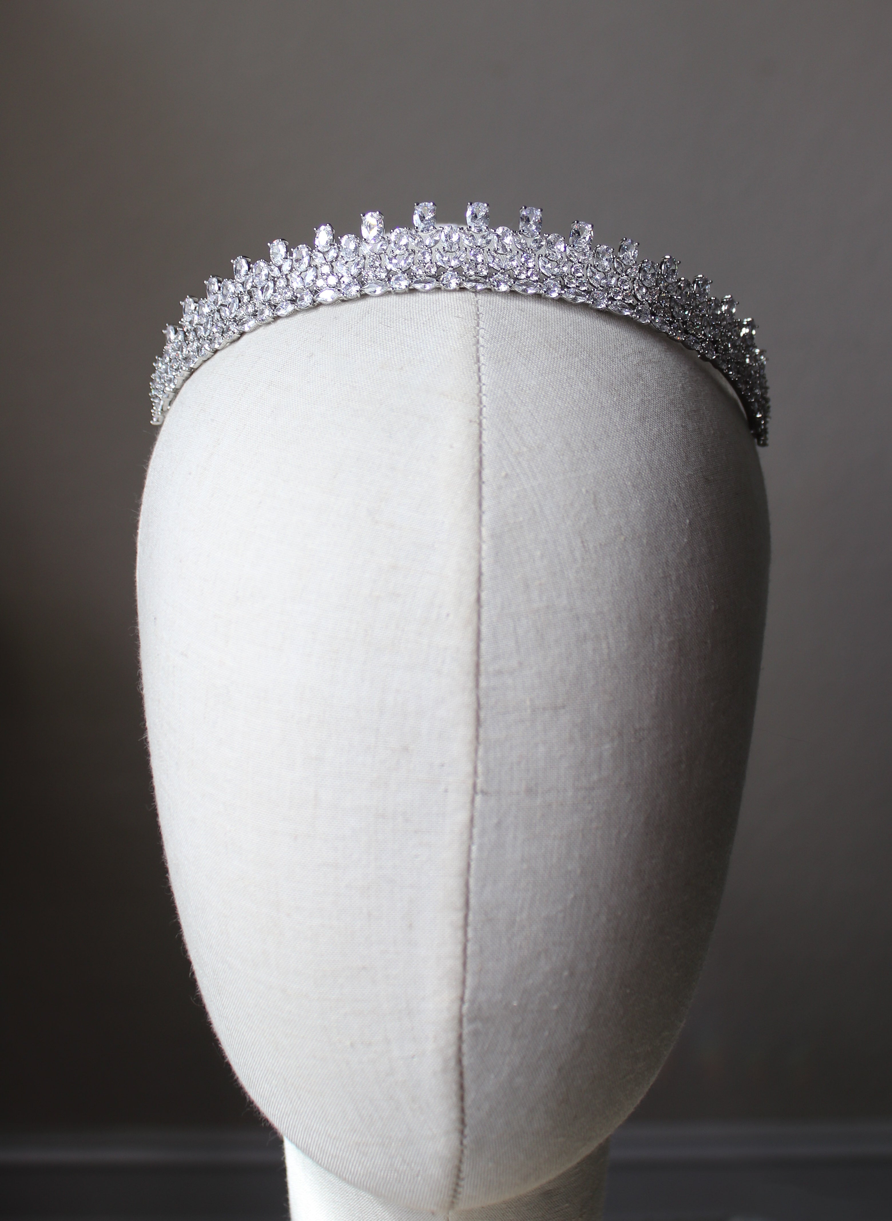 Elegant silver bridal crown for classic and modern brides by EDEN LUXE Bridal 