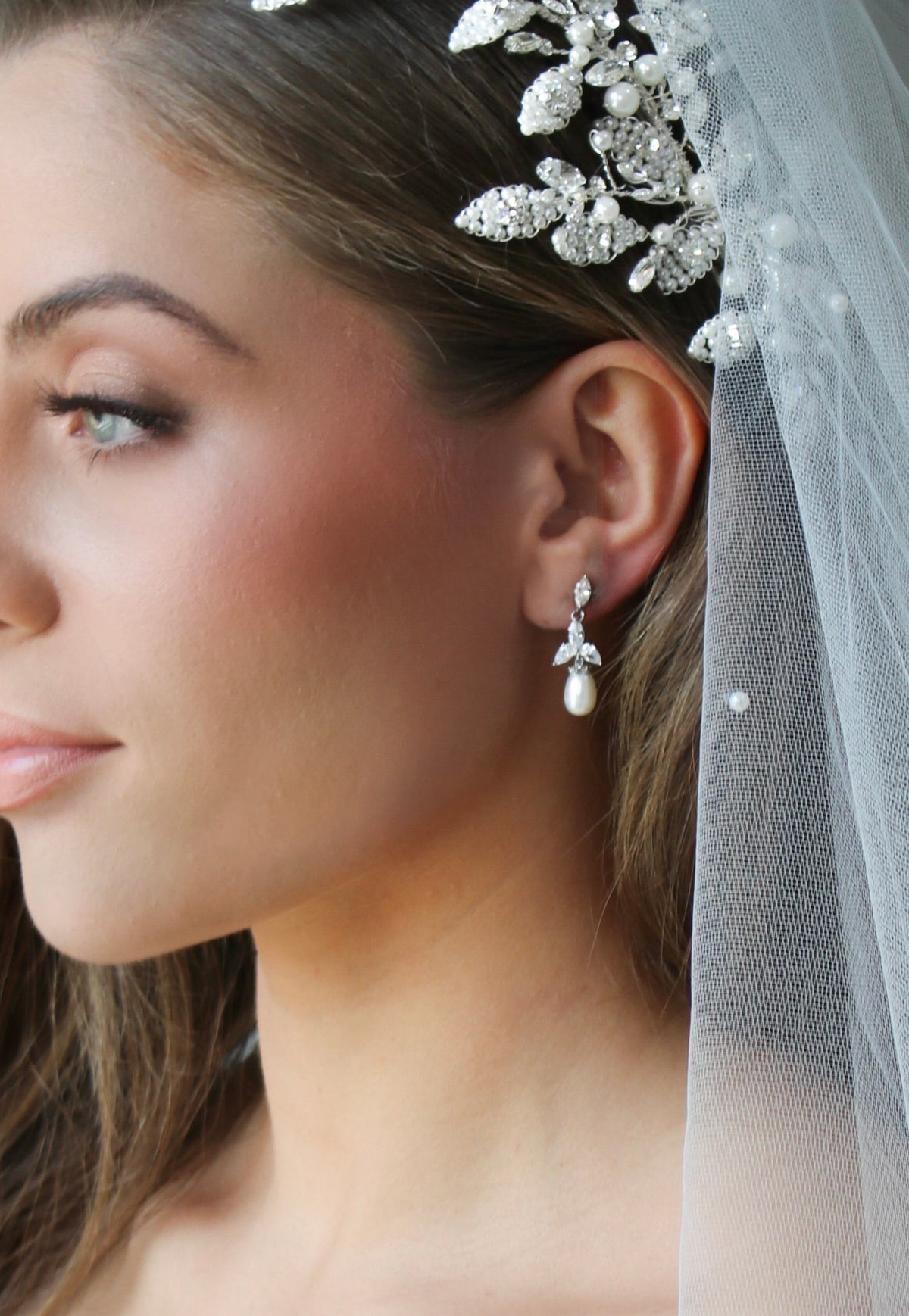 Bridal Pearl Earrings Wedding Jewelry Bridal Drop Earrings COURTNEY ...