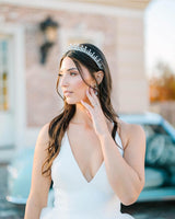 QUEEN ANNE Halo Tiara on Bride | EDEN LUXE Bridal