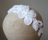 BRITTANY Beaded 3D Floral Bridal Headband Headpiece