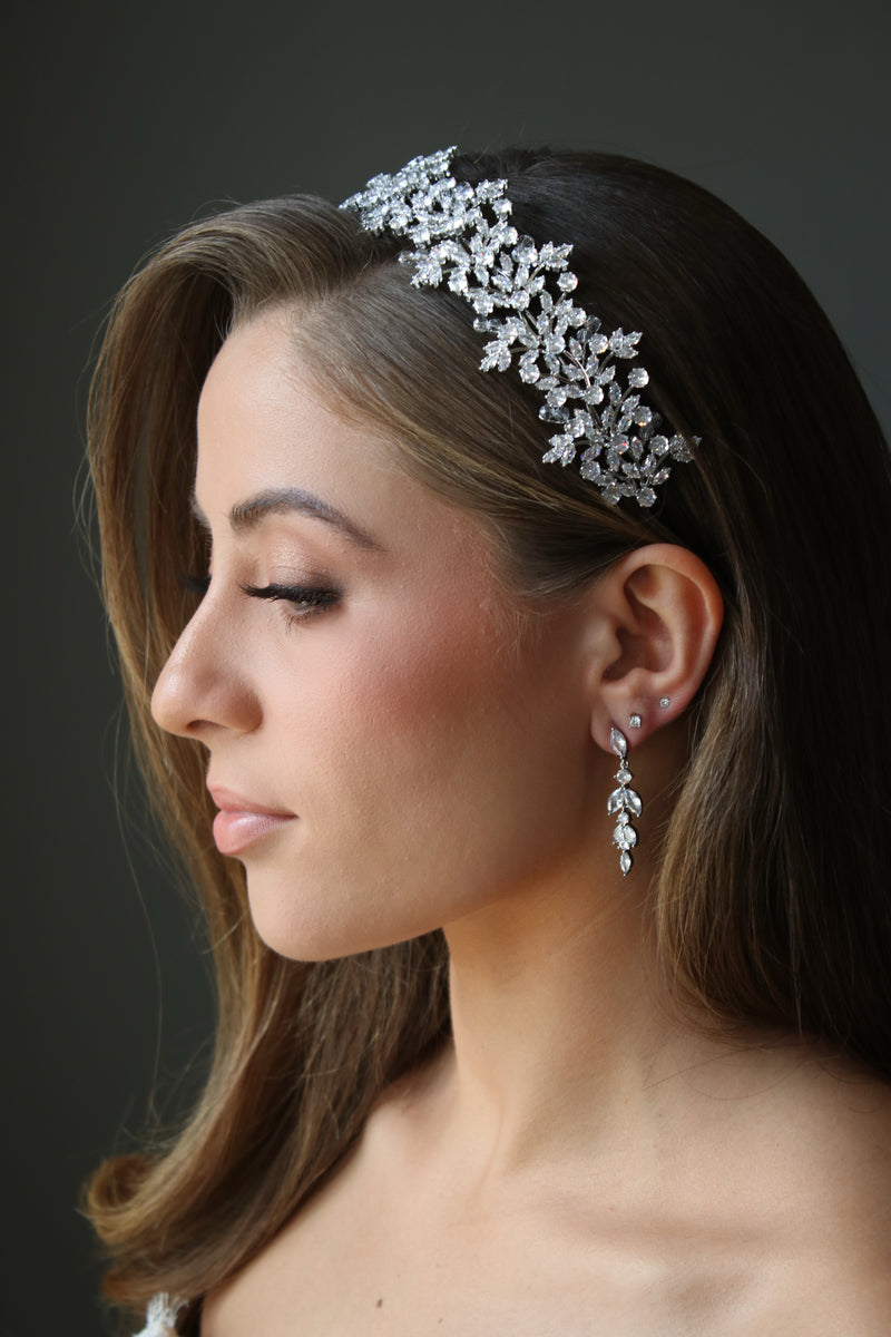 ELIZABETH Simulated Diamond Delicate Wedding Earrings