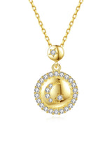 TO THE MOON AND BACK Gold and Simulated Diamond Necklace
