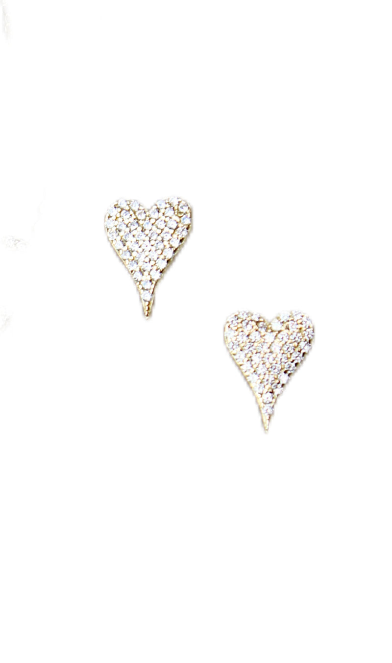 Gold Pave Heart Earrings | EDEN LUXE Bridal