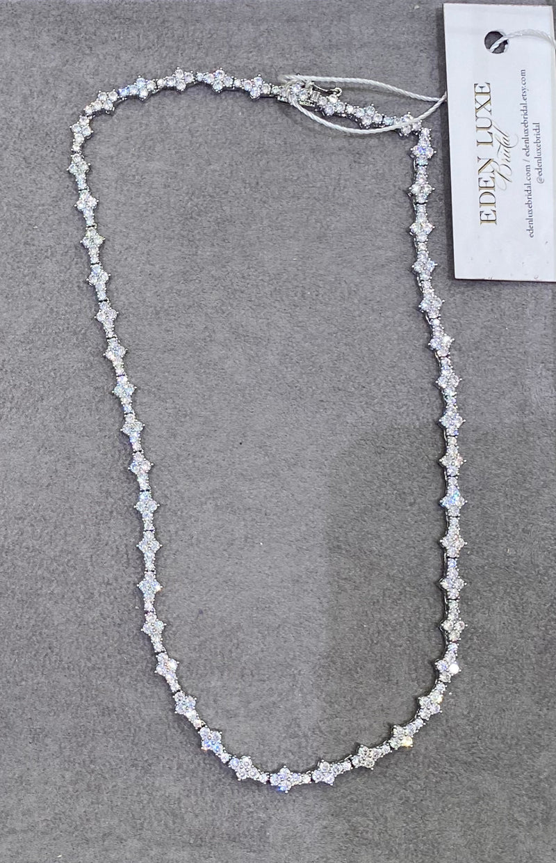 Simulated diamond tennis necklace Outlet