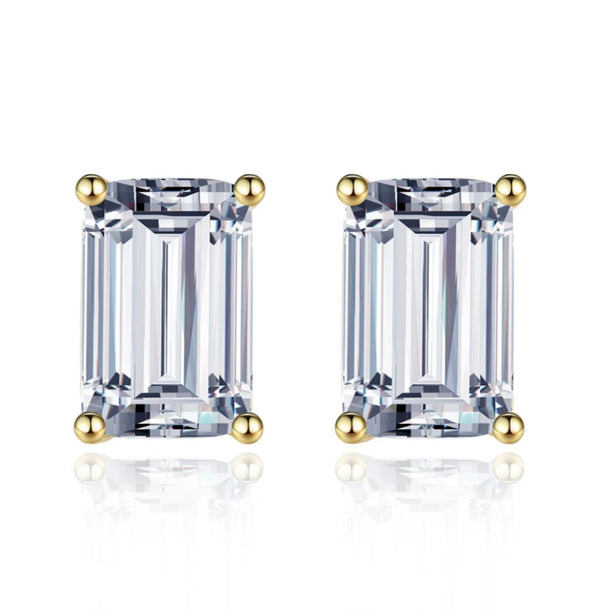 Emerald Cut Simulated Diamond Stud Earrings | EDEN LUXE Bridal