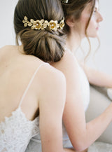 Gilded Rose Blossom Bridal Headpiece