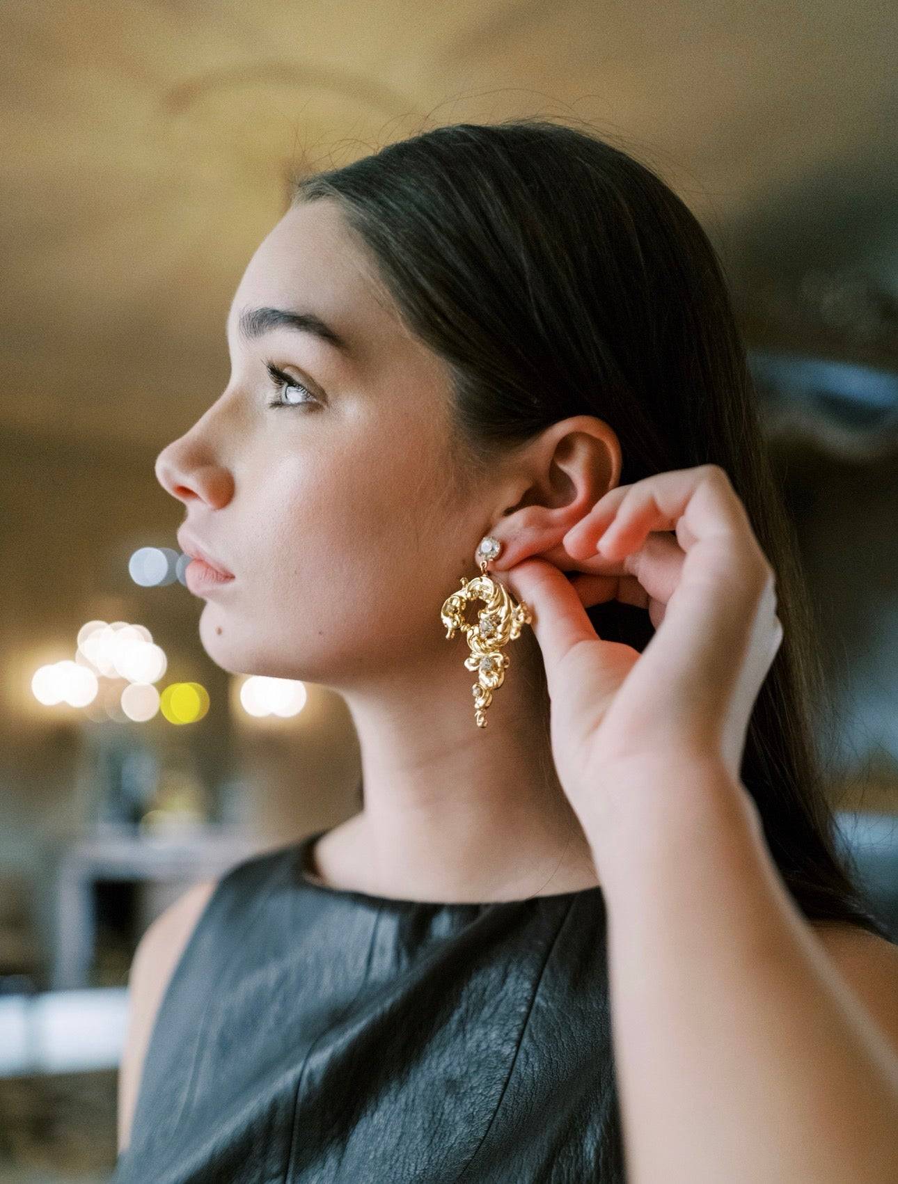 VICTORIA Baroque Statement Earrings - EDEN LUXE Everyday