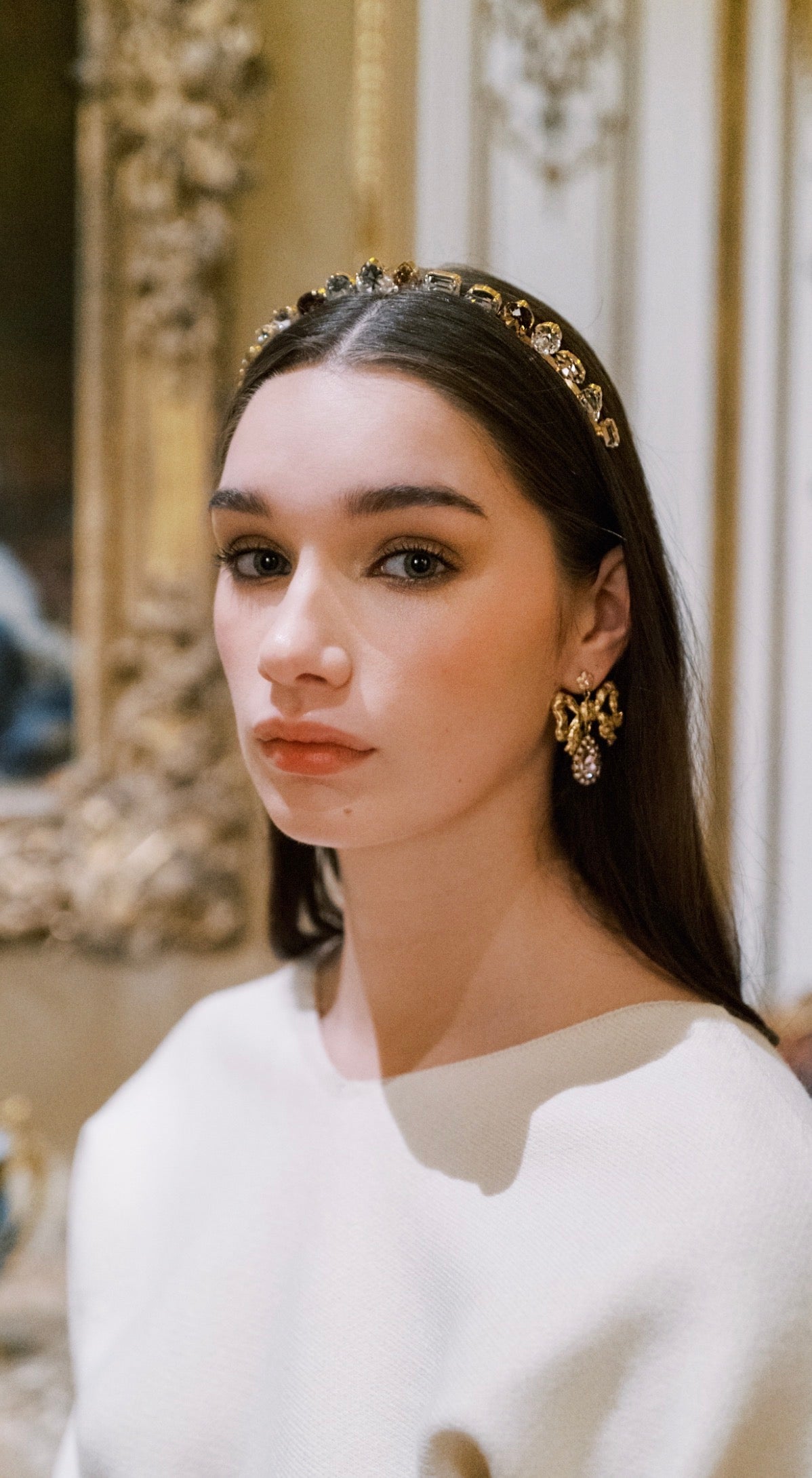 RACHEL Halo Everyday Tiara – 14k Gold Plated Swarovski Crystal Headband, Sophie Kaye x EDEN LUXE Everyday