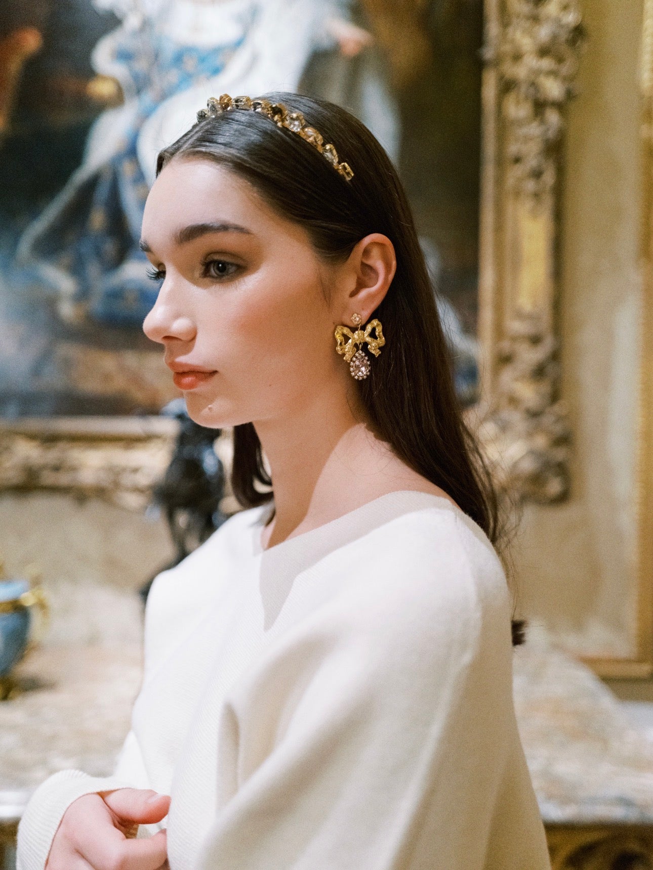 RACHEL Halo Everyday Tiara – 14k Gold Plated Swarovski Crystal Headband, Sophie Kaye x EDEN LUXE Everyday