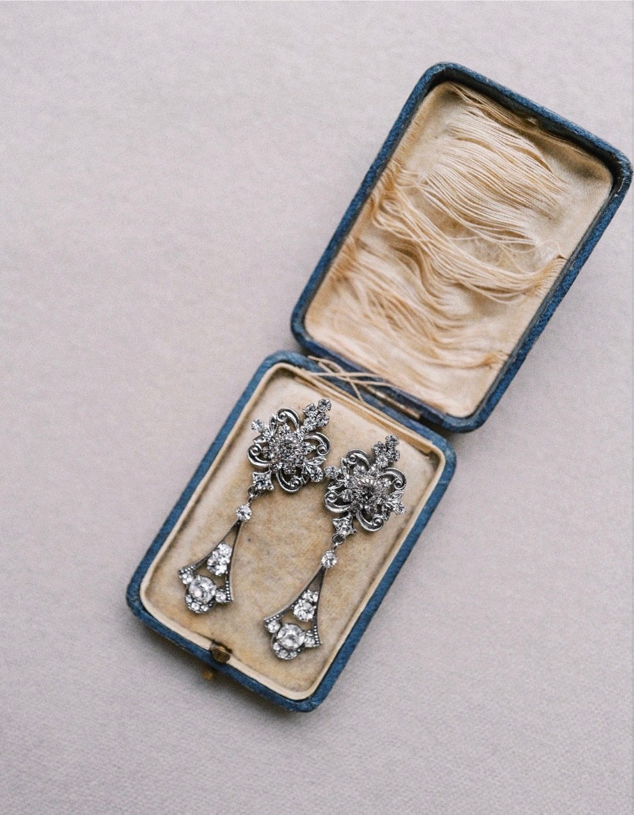 WADE Earrings  – Early 1900's Archival Necklace Inspired - Swarovski Crystal Drop Earrings Sophie Kaye x EDEN LUXE Everyday