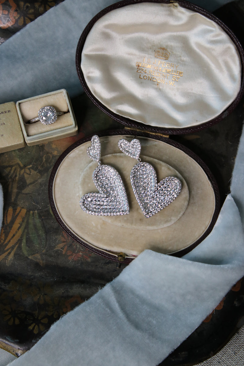 Pave Diamond Heart Earrings | EDEN LUXE Bridal