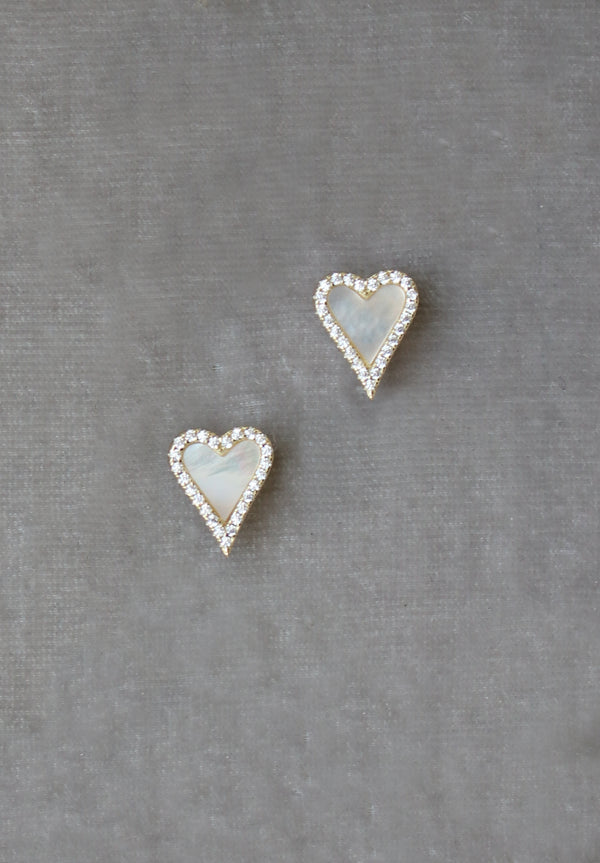 Mother of Pearl Heart Earrings | EDEN LUXE Bridal