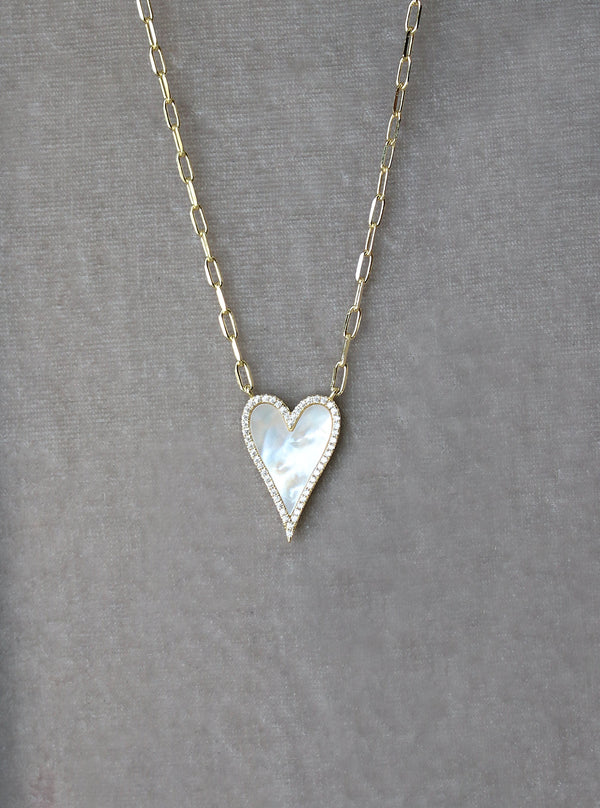 Mother of Pearl Heart Necklace | EDEN LUXE Bridal
