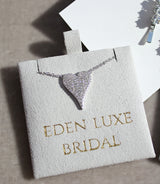 Silver Pave Heart Necklace | EDEN LUXE Bridal