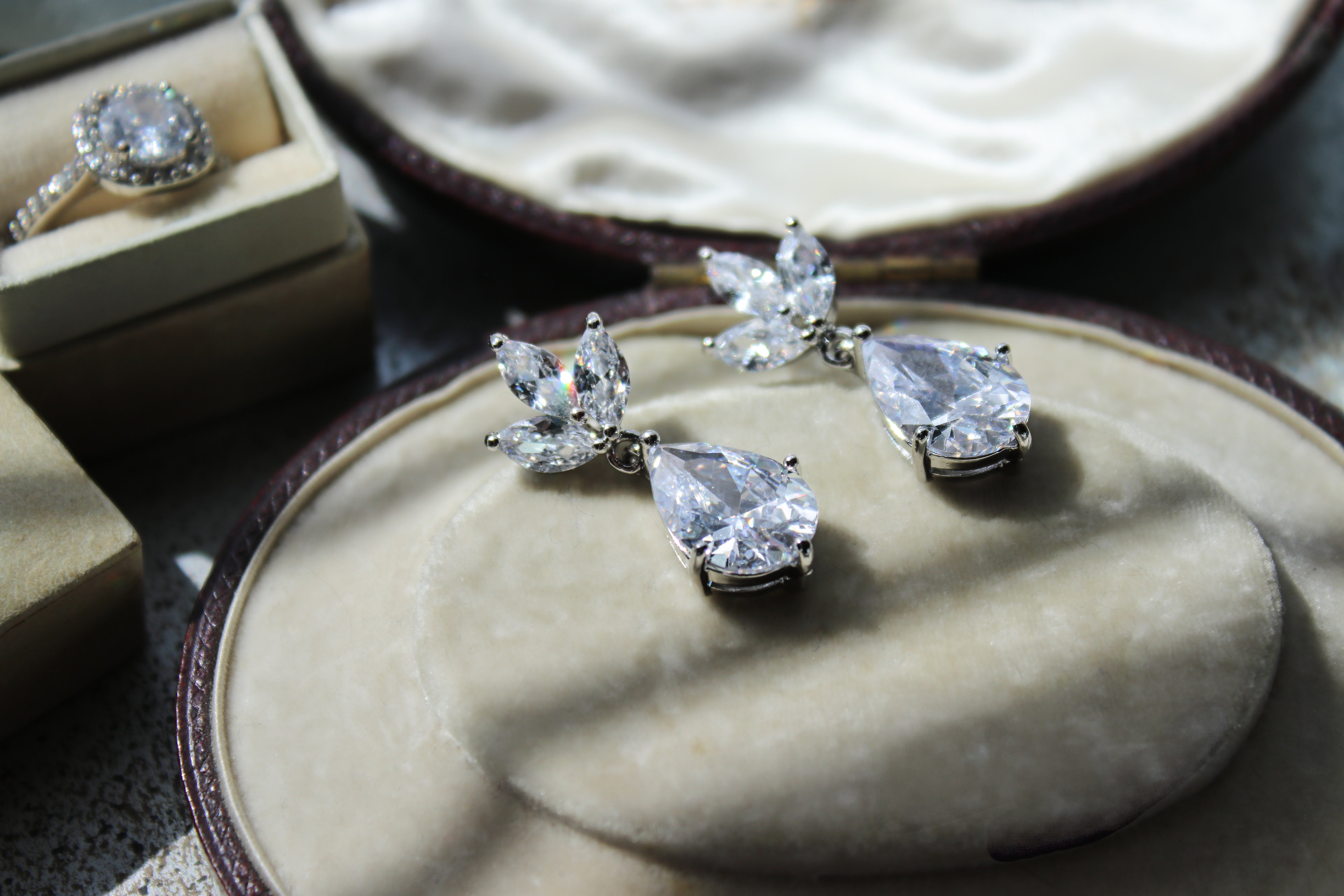 Pear Drop Earrings by EDEN LUXE Bridal 