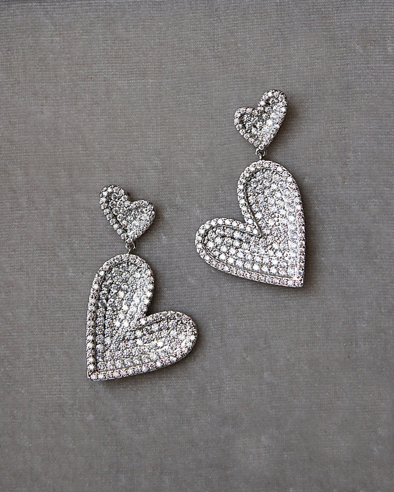 Pave Heart Earrings | EDEN LUXE Bridal