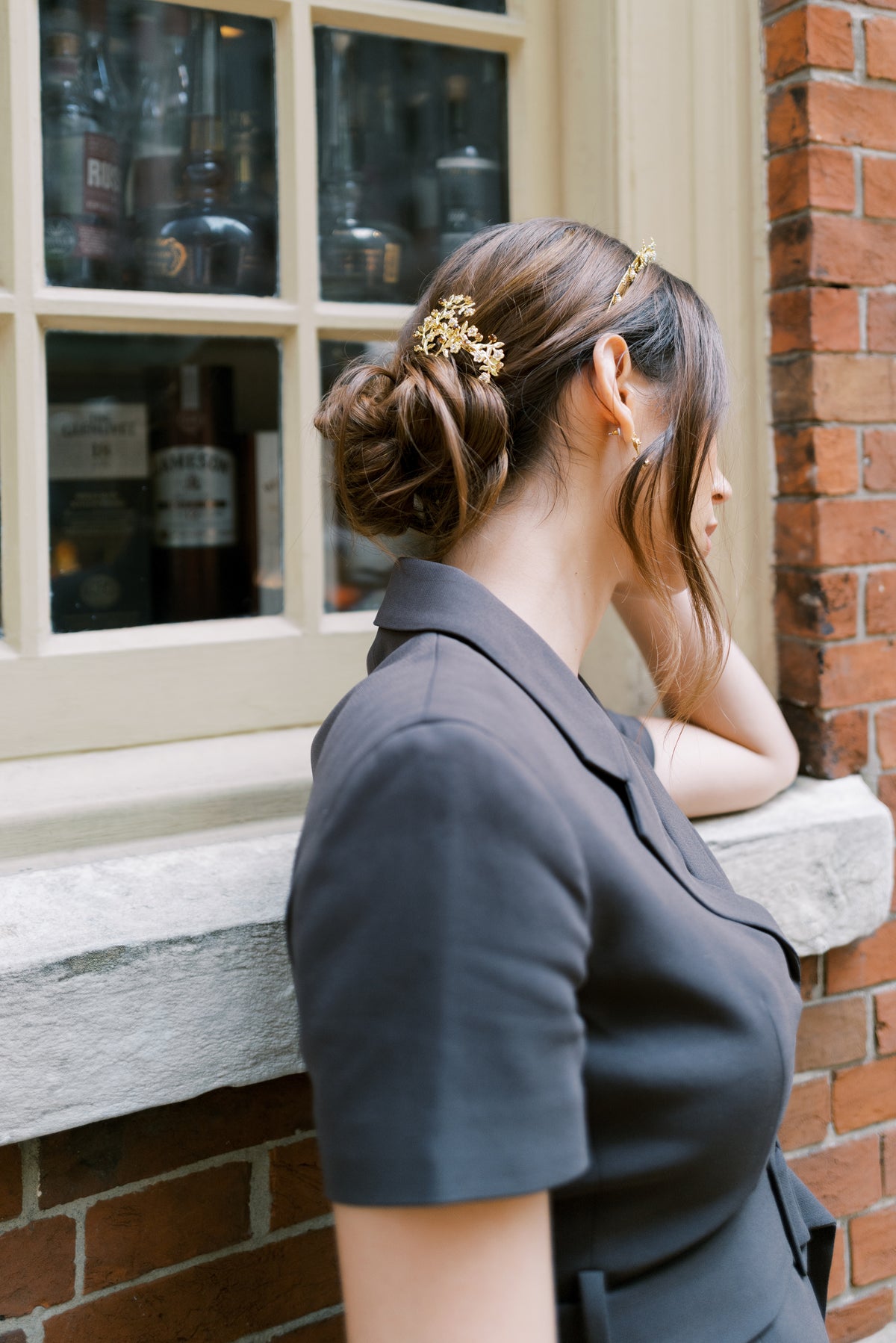 DEBORAH Earrings – 14k Gold Plated Topaz & Golden Shadow Swarovski Crystal Earrings, Sophie Kaye x EDEN LUXE Everyday
