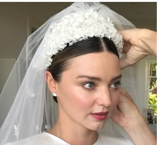 Miranda Kerr Inspired Bespoke Silk Floral and Crystal Spray Headband Tiara for B.C.