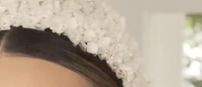 Miranda Kerr Inspired Bespoke Silk Floral and Crystal Spray Headband Tiara for B.C.