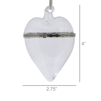 Glass Keepsake Box Ornament - Heart