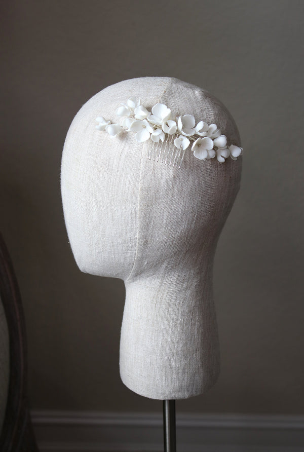 EDEN LUXE Bridal Hair Combs HARPER Porcelain Floral Comb