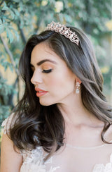 EDEN LUXE Bridal Tiara Bespoke Gold and Black Freshwater Pearl SERENA Bridal Tiara for Natalie