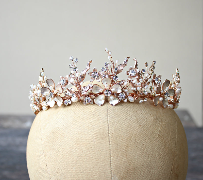 Aquarelle Tiara — Edera Jewelry  Heirloom Lace Wedding Accessories