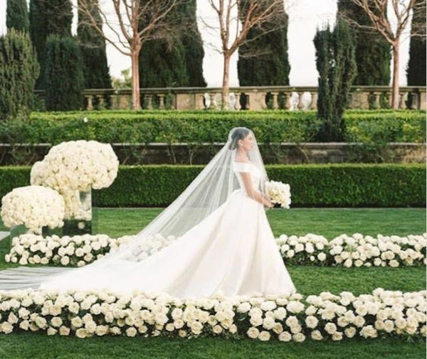 Bride wearing drop veil -| EDEN LUXE Bridal