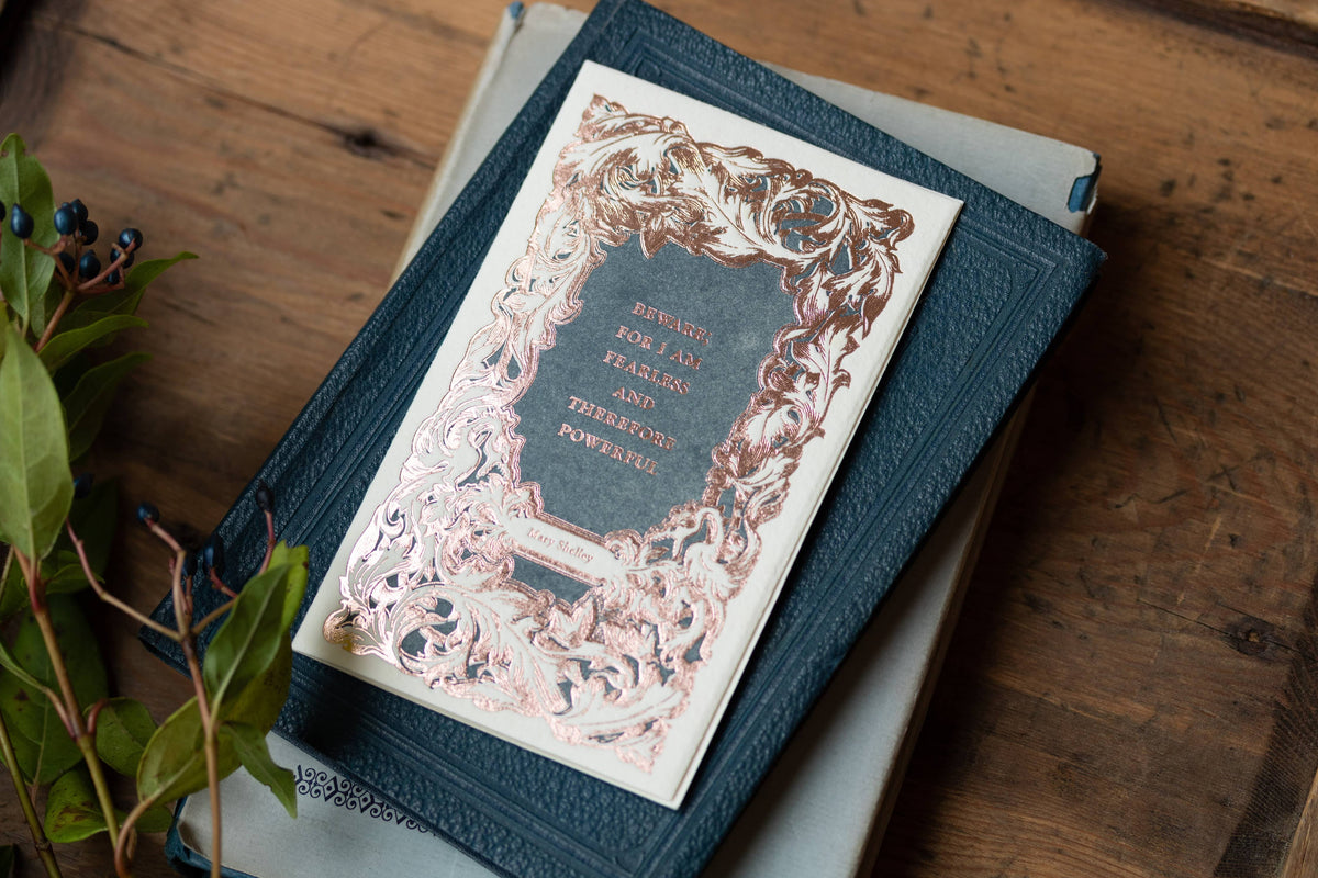 Mary Shelley Quote Foil Letterpress Folded Card