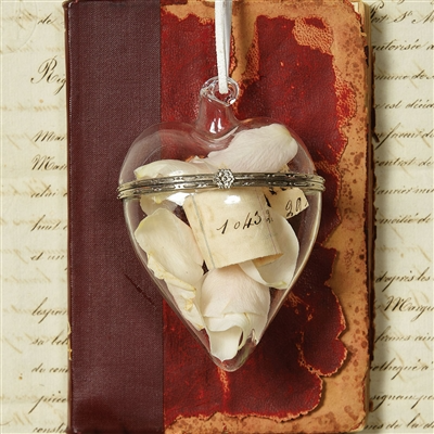 Glass Keepsake Box Ornament - Heart