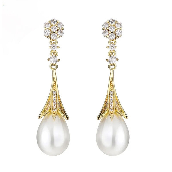 GIGI Pearl Bridal Earrings | EDEN LUXE Bridal