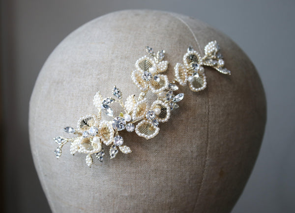 HANNAH Hair Clip with Pearls and Crystals | EDEN LUXE Bridal
