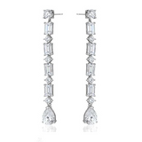 Simulated Diamond Long Drop Earrings | EDEN LUXE Bridal