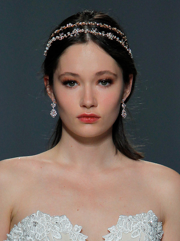 ABIGAIL Rose Gold and Freshwater Pearl and Crystal Wedding Headband