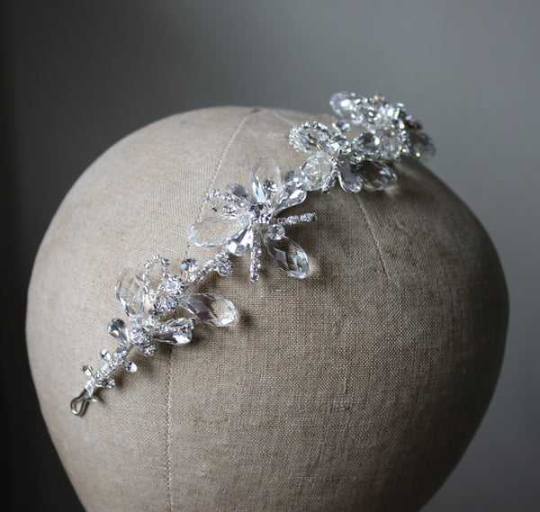 LAVINIA Clear Crystal Bridal Headband Headpiece | EDEN LUXE Bridal
