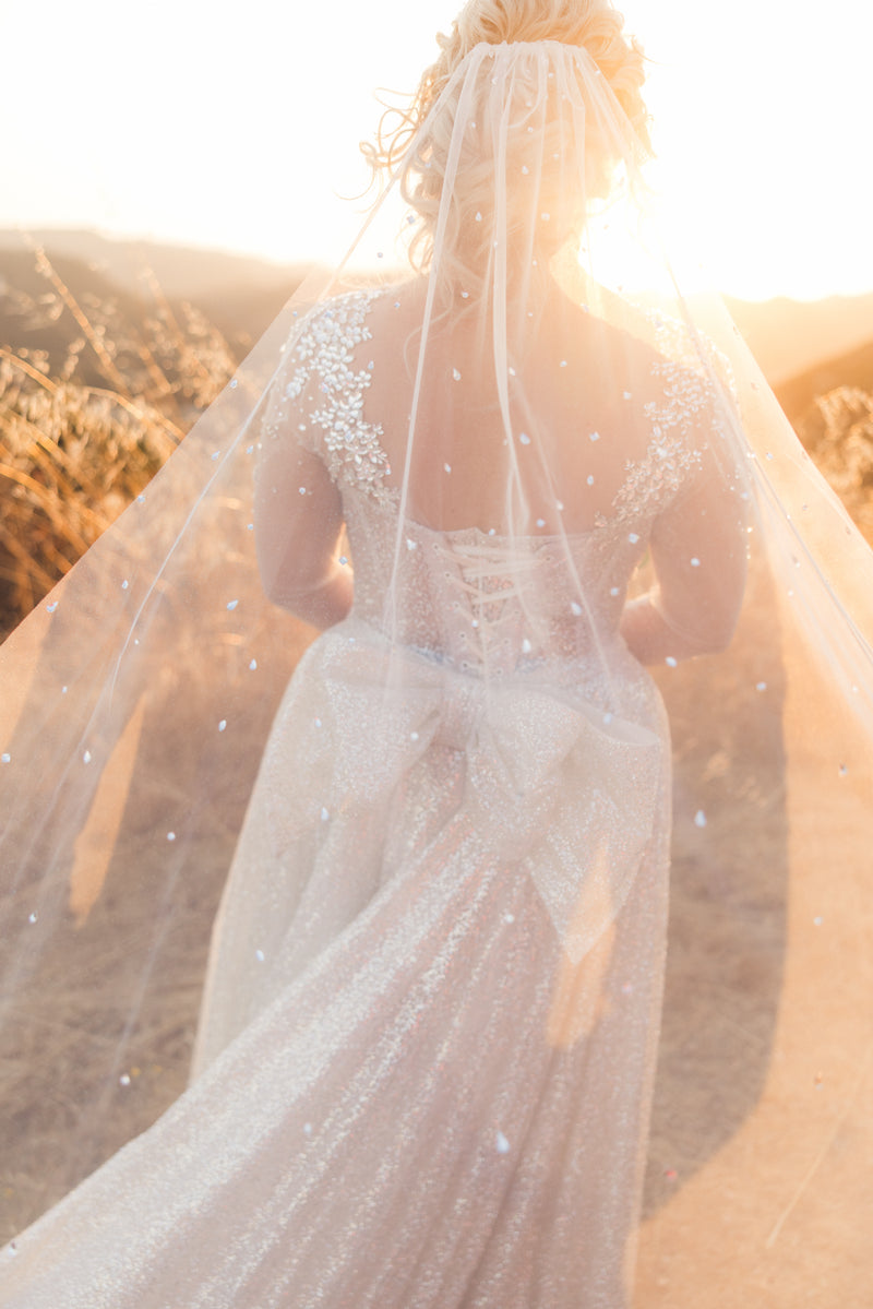 Bespoke Bejeweled Cathedral Bridal Veil WISH Veil for Kortni