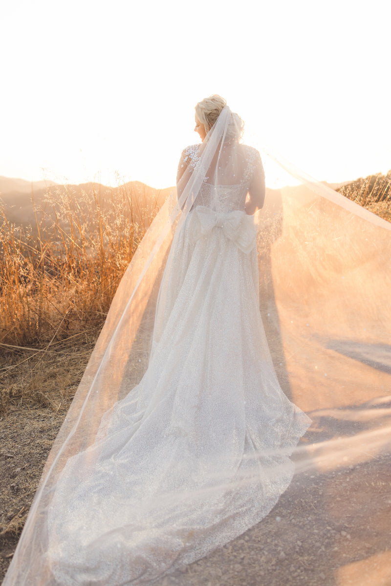 Bespoke Bejeweled Cathedral Bridal Veil WISH Veil for Kortni