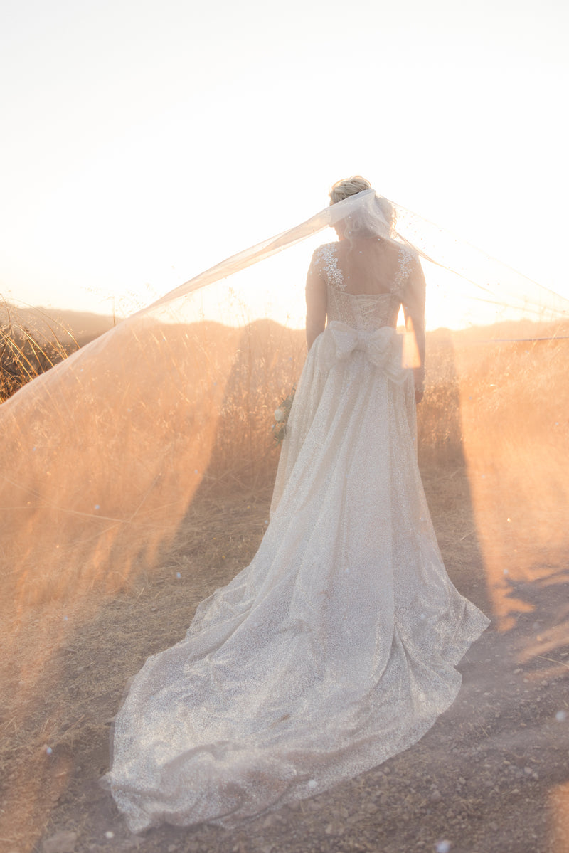 Bespoke Bejeweled Cathedral Bridal Veil WISH Veil for Kortni