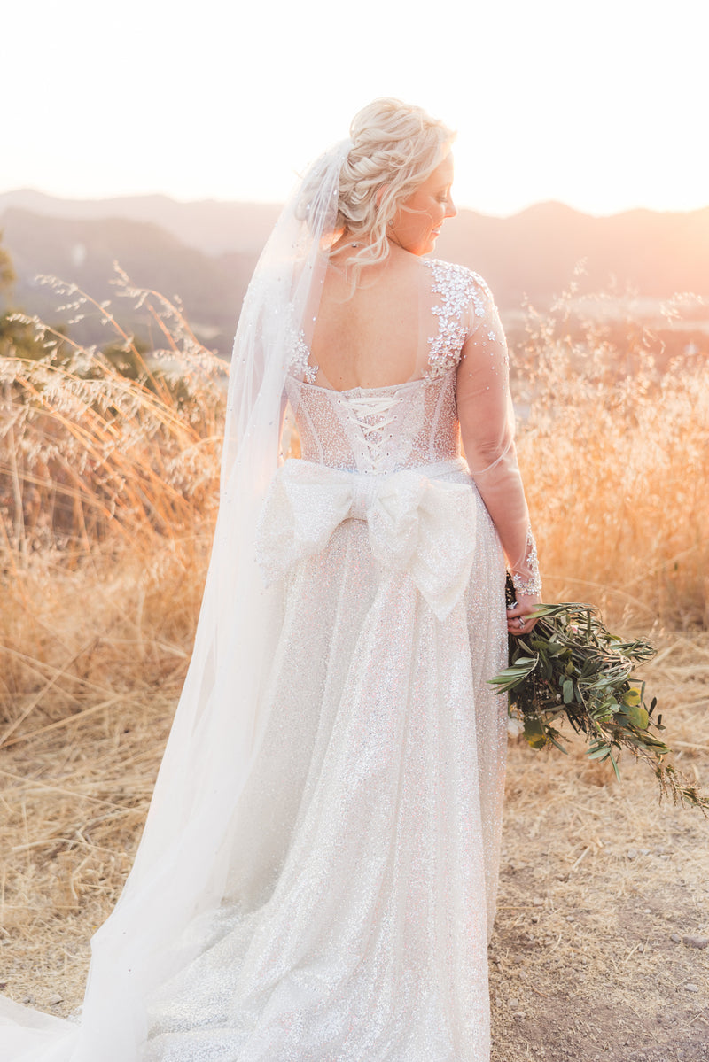 Bespoke Bejeweled Cathedral Bridal Veil WISH Veil for Kortni