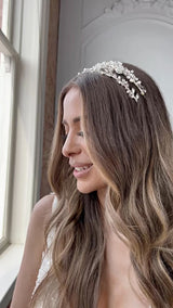 ELSIE Freshwater Pearl Bridal Crystal Headband