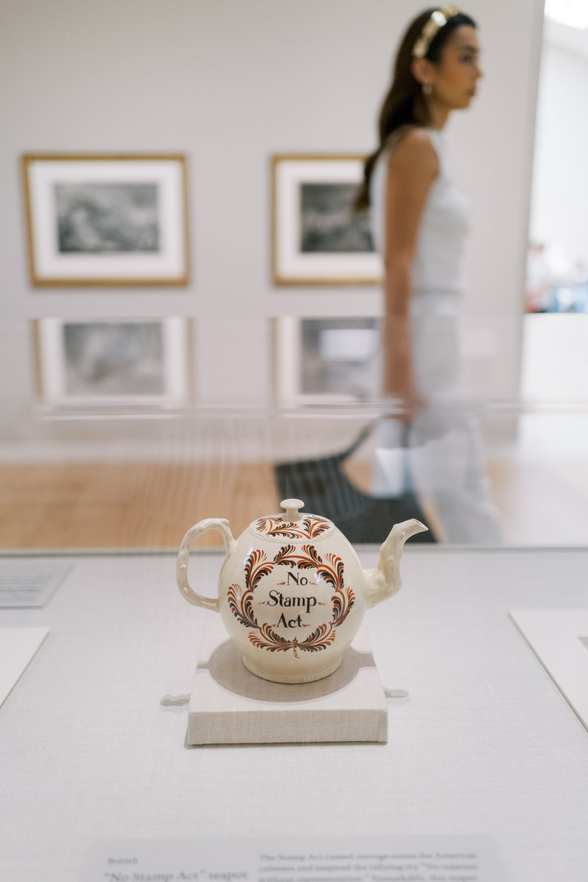 Wheatley Halo Everyday Tiara worn at The Metropolitan Museum of Art beside the No Stamp Act teapot, luxury crystal headband for holiday parties and galas | EDEN LUXE Bridal
