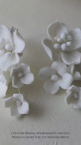 BIANCA White Porcelain Floral Earrings
