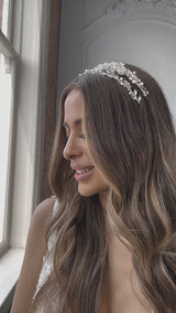 MAEVE Freshwater Pearl Bridal Crystal Headband