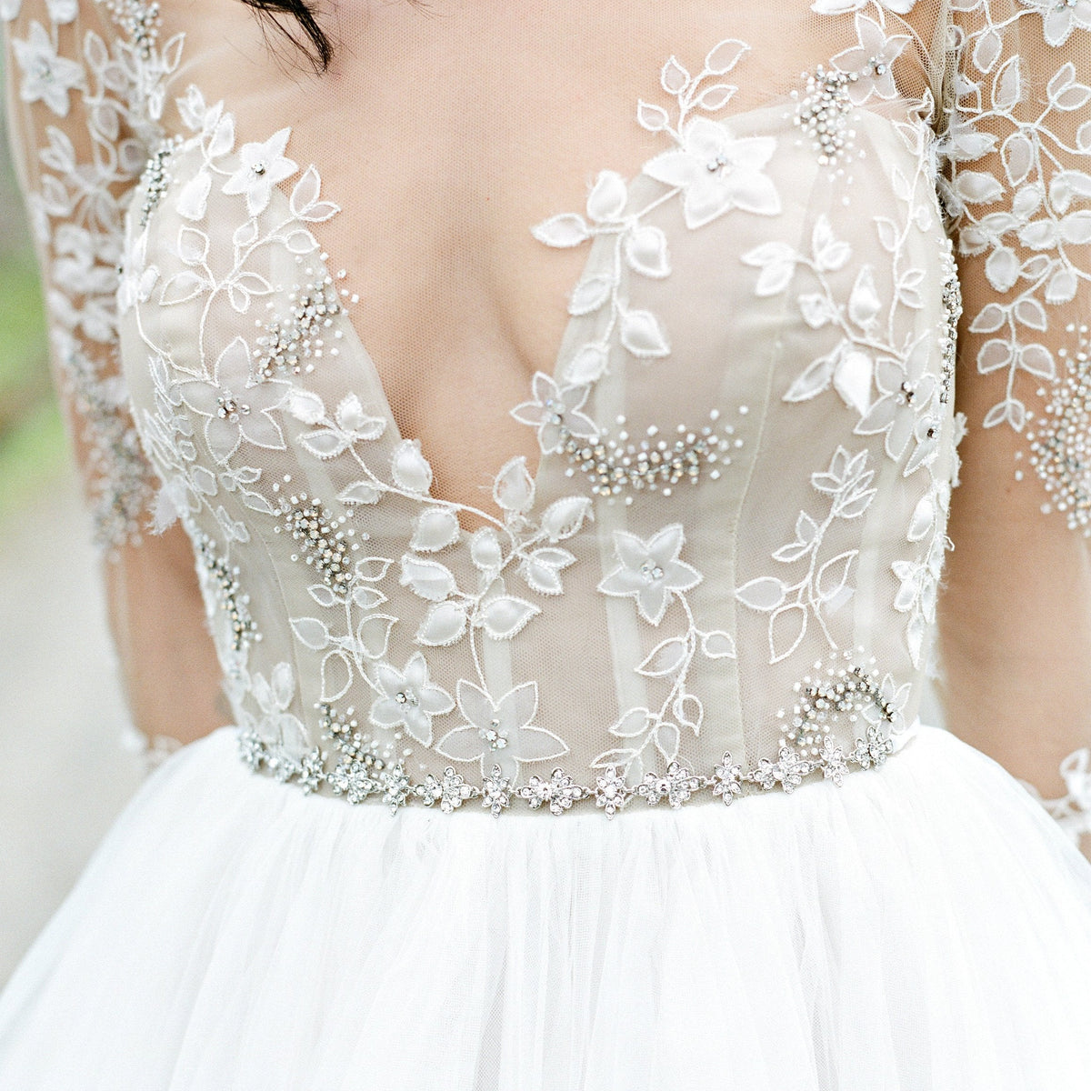 Amalee Emma Bridal rhinestone and Swarovski sash Princess @emmetoso wearing our vintage @emasavahl set  main image 2