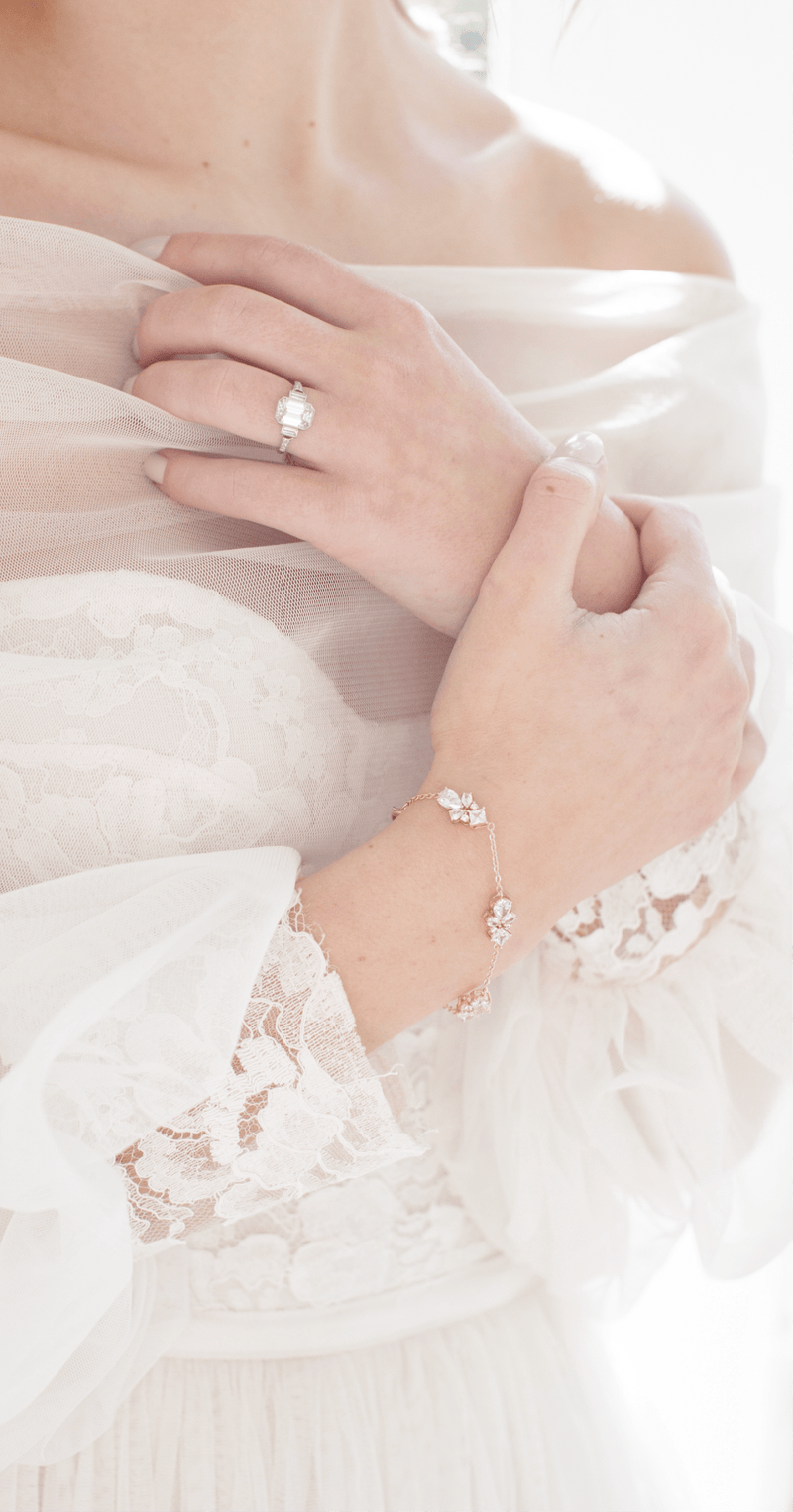 Melissa - Classic Crystal Teardrop Bridal Bracelet | The White Collection