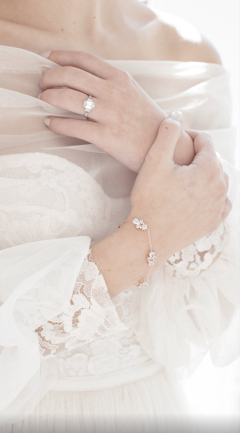 EDEN LUXE Bridal Bracelet CHERIE Simulated Diamond Earrings and Bracelet Set