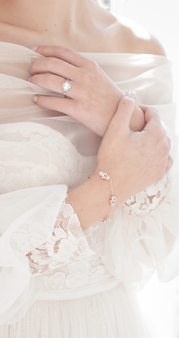 EDEN LUXE Bridal Bracelet CHERIE Simulated Diamonds Earrings and Bracelet Set