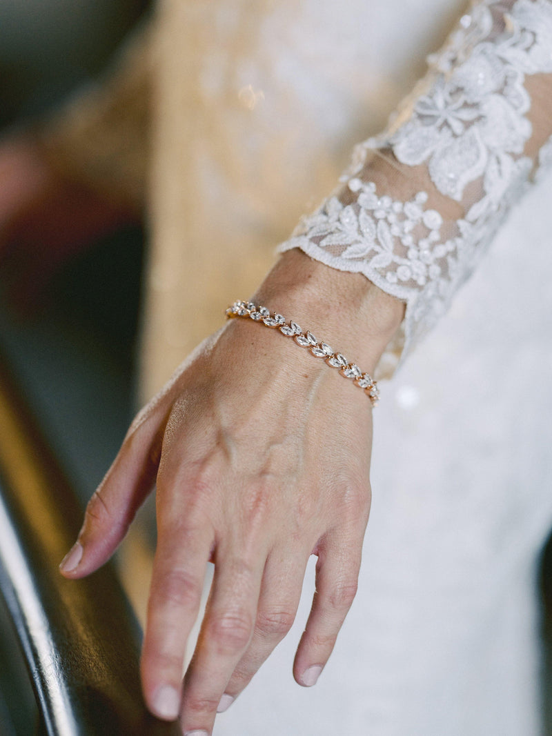 Sparkly Wedding Day Bracelet for Bride Made with CZ & 14K Gold Plating –  PoetryDesigns