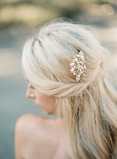 EDEN LUXE Bridal Comb EDNA Pearl and Crystal Comb