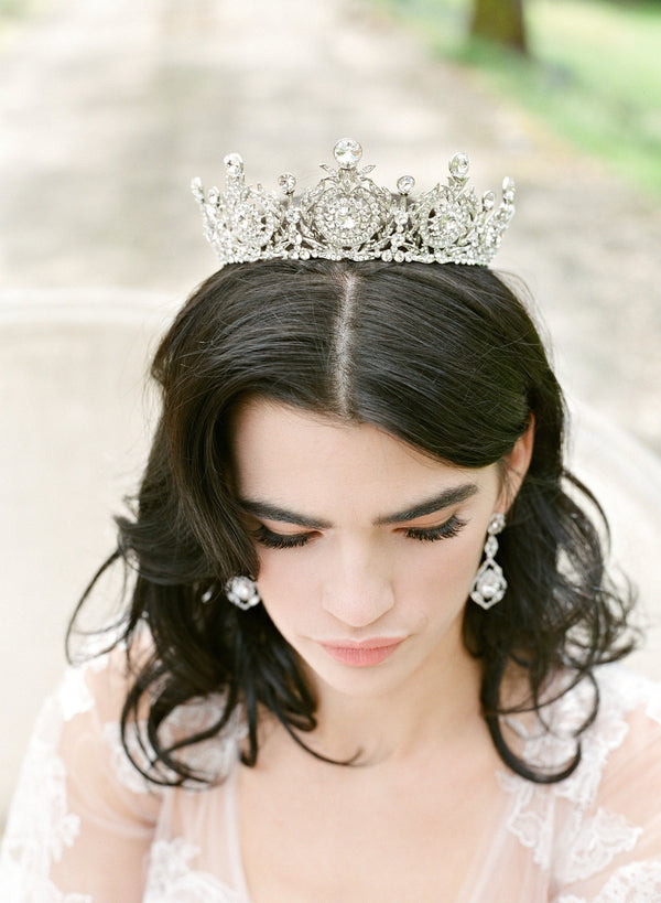 EDEN LUXE Bridal Crown Silver TANYA Swarovski Crystal Full Crown